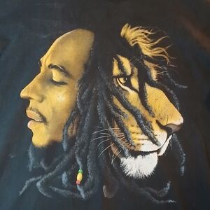 Bob Marley Lion New Generation Metal Unisex Profile T Shirt 2XL
